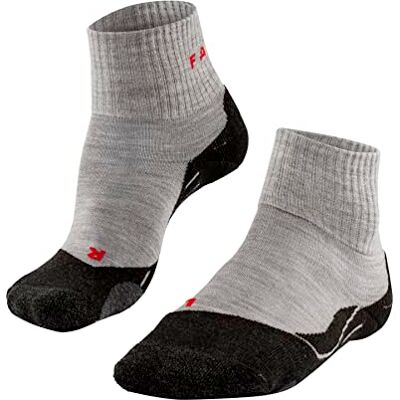 FALKE Dames Wandelsokken TK2 Explore Short W Sso wol functioneel materiaal anti-blaar dik 1 paar, Grijs Light Grey 3403, 35-36 FALKE Dames Wandelsokken TK2 Explore Short W Sso wol functioneel materiaal anti-blaar dik 1 paar, Grijs Light Grey 3403, 35-36