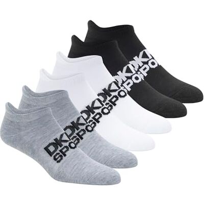 DKNY Dames 6 Pack Sport Kussen Low Cut SokkenSOKKEN, Grijs/Wit/Zwart, 9-11 DKNY Dames 6 Pack Sport Kussen Low Cut SokkenSOKKEN, Grijs/Wit/Zwart, 9-11
