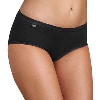 Sloggi Women's Basic+ Midi 4P Briefs, BLACK, 40 Sloggi Women's Basic+ Midi 4P Briefs, BLACK, 40