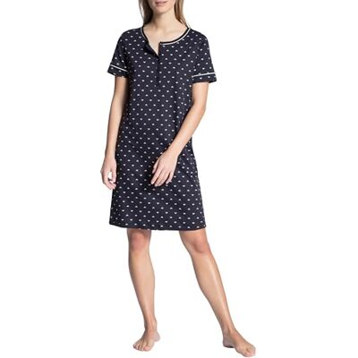CALIDA Nachthemd voor dames, korte mouwen, nachthemd, Dark Lapis Blue, 48/50 CALIDA Nachthemd voor dames, korte mouwen, nachthemd, Dark Lapis Blue, 48/50