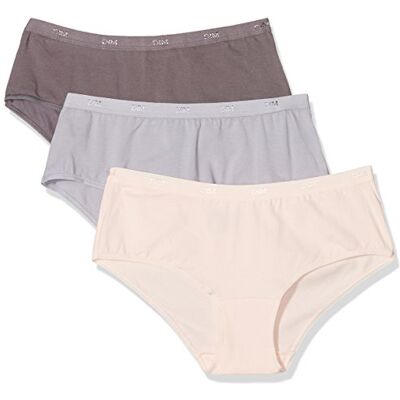 DIM Boxershorts voor dames, Eco katoen, extra platte afwerking, 3 stuks, Taupe/roze/grijs, 34-36 DIM Boxershorts voor dames, Eco katoen, extra platte afwerking, 3 stuks, Taupe/roze/grijs, 34-36
