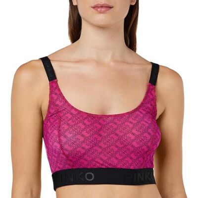 Pinko Bookmark Bra Charmeuse modieuze tanktop voor dames, Yz3_Fuchsia/Zwart, S Pinko Bookmark Bra Charmeuse modieuze tanktop voor dames, Yz3_Fuchsia/Zwart, S