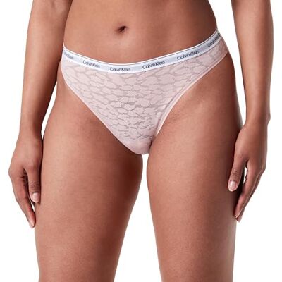 Calvin Vrouwen Bikini Shape Slips met Kant, Roze (ingetogen), S Calvin Vrouwen Bikini Shape Slips met Kant, Roze (ingetogen), S