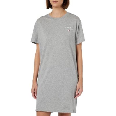Tommy Hilfiger Damesjurk met mouwen, Grijs (lichtgrijs Heather), S Tommy Hilfiger Damesjurk met mouwen, Grijs (lichtgrijs Heather), S