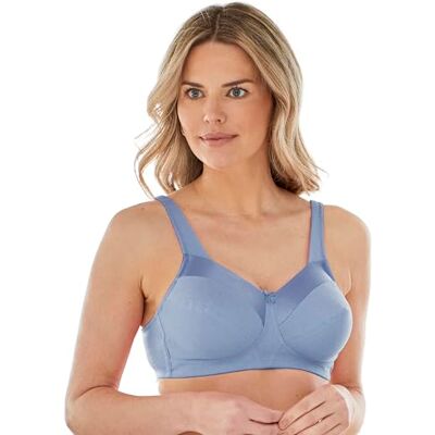 Bestform Vrouwen 5006715 Satijn Trim Draadloze Katoenen BH Met Ongevoerde Cups, Maagdenpalm, 115C Bestform Vrouwen 5006715 Satijn Trim Draadloze Katoenen BH Met Ongevoerde Cups, Maagdenpalm, 115C