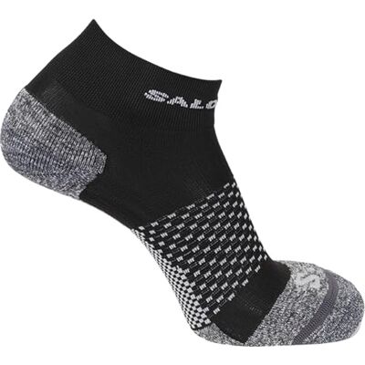 SALOMON Push Ankle unisex sokken, reflecterende details, vochtregulering, demping, zwart, 36-38 SALOMON Push Ankle unisex sokken, reflecterende details, vochtregulering, demping, zwart, 36-38