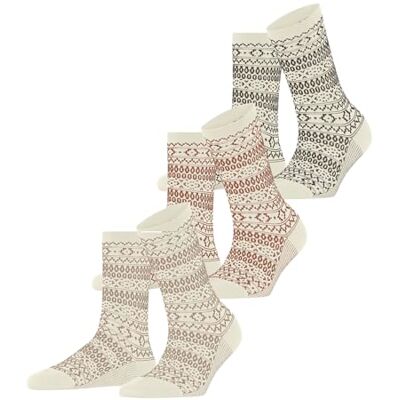 ESPRIT Dames Sokken Sami Pattern Multipack W So katoen gedessineerd 3 paar, Wit Off-White 2040, 36-41 ESPRIT Dames Sokken Sami Pattern Multipack W So katoen gedessineerd 3 paar, Wit Off-White 2040, 36-41