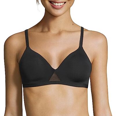 Hanes Dames o-zo-lichte draadloze T-shirtbeha met ComfortFlex Fit en comfort foam, Zwart/Nude, 3XL Hanes Dames o-zo-lichte draadloze T-shirtbeha met ComfortFlex Fit en comfort foam, Zwart/Nude, 3XL