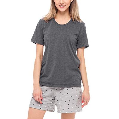 Merry Style Dames Pyjama MS10-177 (Donkermelange/Grijs, XXL) Merry Style Dames Pyjama MS10-177 (Donkermelange/Grijs, XXL)
