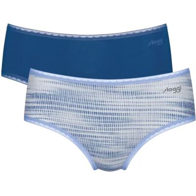 Sloggi Damesslip (verpakking van 2 stuks), Blue Dark Combination, S Sloggi Damesslip (verpakking van 2 stuks), Blue Dark Combination, S