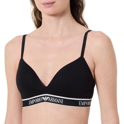 Giorgio Armani Woman's Iconic Logoband Gewatteerde Triangle BH Zwart L, Zwart, L Giorgio Armani Woman's Iconic Logoband Gewatteerde Triangle BH Zwart L, Zwart, L