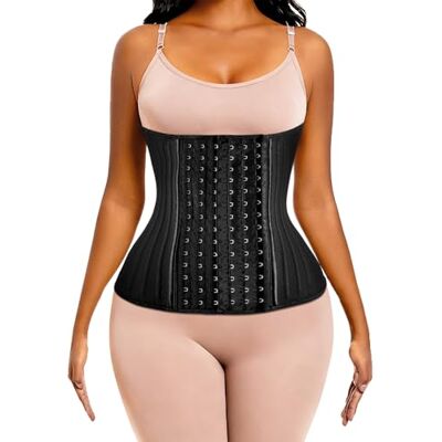 ECOWALSON Taille Trainer voor Vrouwen Corset Cinher Body Shaper met stalen botten en extender, D-zwart (25 stalen botten hoogte: 29,5 cm), 4XL ECOWALSON Taille Trainer voor Vrouwen Corset Cinher Body Shaper met stalen botten en extender, D-zwart (25 stalen botten hoogte: 29,5 cm), 4XL