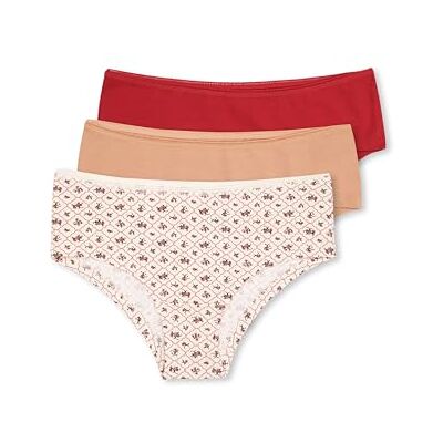 Dagi Dames ecru-rood-melkachtige koffie 3-pack patroon hipster slips, M, ecru-rood-melkachtige koffie, M Dagi Dames ecru-rood-melkachtige koffie 3-pack patroon hipster slips, M, ecru-rood-melkachtige koffie, M