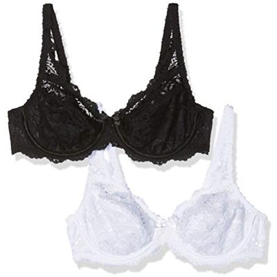 Playtex Platex dames bh Flower Elegance x2, meerkleurig (lanc/noir 04x), 75B Playtex Platex dames bh Flower Elegance x2, meerkleurig (lanc/noir 04x), 75B