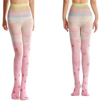 Sahabowi Vrouwen panty, ondoorzichtige hoge taille panty, vintage controle top kousen, IJs Aardbei, one size Sahabowi Vrouwen panty, ondoorzichtige hoge taille panty, vintage controle top kousen, IJs Aardbei, one size
