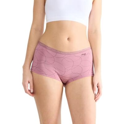 Sloggi GO Crush korte slip onderbroek ondergoed ademend, beige/roze, L Sloggi GO Crush korte slip onderbroek ondergoed ademend, beige/roze, L