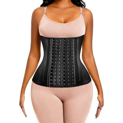 ECOWALSON Taille Trainer voor Vrouwen Corset Cincher Body Shaper Girdle Trimmer met Stalen Bones Extender, C-zwart (25 stalen botten hoogte: 29,5 cm), M ECOWALSON Taille Trainer voor Vrouwen Corset Cincher Body Shaper Girdle Trimmer met Stalen Bones Extender, C-zwart (25 stalen botten hoogte: 29,5 cm), M