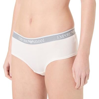 Giorgio Armani Culotte Hipster Slipje met logo voor dames, Wit, M Giorgio Armani Culotte Hipster Slipje met logo voor dames, Wit, M