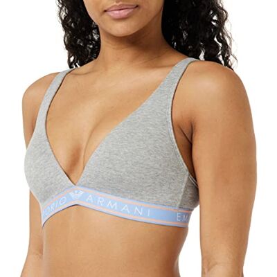 Giorgio Armani Women's Iconic Logo Band BH Gevoerde BH voor dames, Licht Grijs Melange, XL Giorgio Armani Women's Iconic Logo Band BH Gevoerde BH voor dames, Licht Grijs Melange, XL