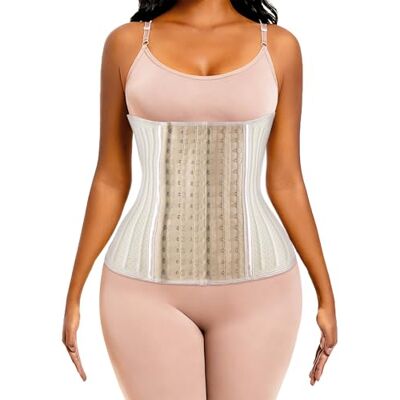 ECOWALSON Corset Cinher Body Shaper voor dames, met stalen botten en extender, E-beige (25 stalen botten hoogte: 9,45 inch), M ECOWALSON Corset Cinher Body Shaper voor dames, met stalen botten en extender, E-beige (25 stalen botten hoogte: 9,45 inch), M