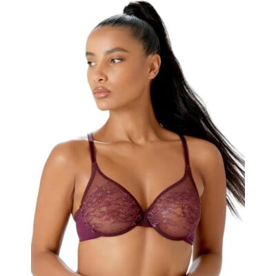 Gossard Glossies Sheer Beha voor dames, Vijg, 65B Gossard Glossies Sheer Beha voor dames, Vijg, 65B