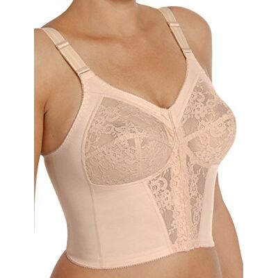 Susa BH zonder beugel Longline BH Classics I Beugelloze beha met vrouwelijke look door kanten inzetstuk I Semi-transparante beha met 3-delig genaaide cups, nude, 100A Susa BH zonder beugel Longline BH Classics I Beugelloze beha met vrouwelijke look door kanten inzetstuk I Semi-transparante beha met 3-delig genaaide cups, nude, 100A