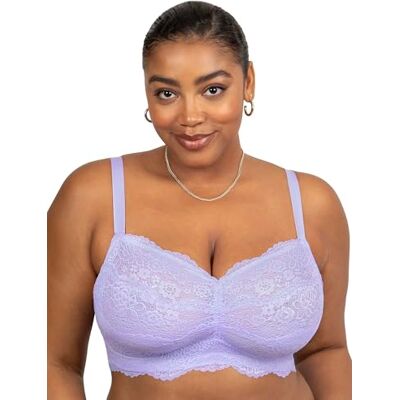 Curvy Couture Vrouwen Luxe Lace Draadloze Bralette Volledige Dekking BH, Lavendel Mist, Groot Meer, Lavendel Mist, L Meer Curvy Couture Vrouwen Luxe Lace Draadloze Bralette Volledige Dekking BH, Lavendel Mist, Groot Meer, Lavendel Mist, L Meer