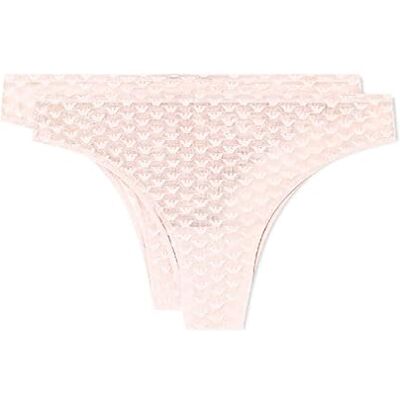 Giorgio Armani Dames Allover Eagle MESH 2-Pack Braziliaanse halve slip, roze, S, roze, S Giorgio Armani Dames Allover Eagle MESH 2-Pack Braziliaanse halve slip, roze, S, roze, S