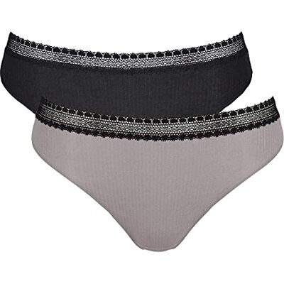 Sloggi Hikini/Tai voor dames (set van 2), zwarte combinatie, XS Sloggi Hikini/Tai voor dames (set van 2), zwarte combinatie, XS