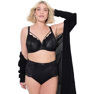 Ulla Popken Dames Plus Size Shaping Brief, Kant En Bandjes, Zwart, 50-52 Grote Maten Ulla Popken Dames Plus Size Shaping Brief, Kant En Bandjes, Zwart, 50-52 Grote Maten