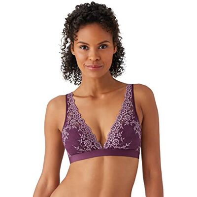 Wacoal Vrouwen omhelzen kanten draad gratis soft-cup bralette, Italiaanse Pruim/Valeriaan, 34 Wacoal Vrouwen omhelzen kanten draad gratis soft-cup bralette, Italiaanse Pruim/Valeriaan, 34