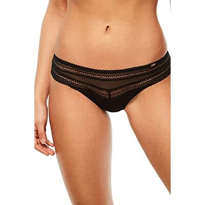Chantelle Festivite Co Bas Slip Degage T. STD boxershorts voor dames, Zwart, 42 Chantelle Festivite Co Bas Slip Degage T. STD boxershorts voor dames, Zwart, 42