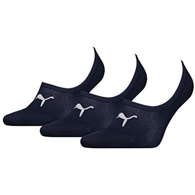 PUMA Uniseks footie sokken (verpakking van 3), Donkerblauw, 38 PUMA Uniseks footie sokken (verpakking van 3), Donkerblauw, 38