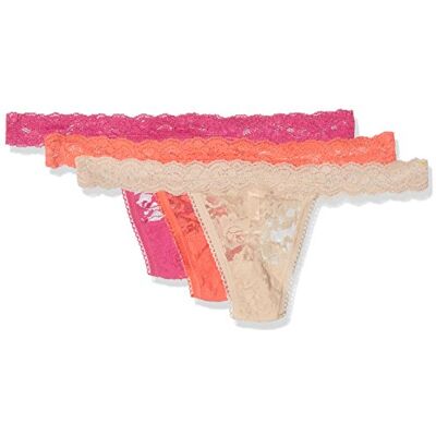 Sylvie Flirty Lingerie Abby String voor dames, verpakking van 3 stuks, Flamingo roze/drakenvrucht roze/huidskleur, Eén Maat grote maten Sylvie Flirty Lingerie Abby String voor dames, verpakking van 3 stuks, Flamingo roze/drakenvrucht roze/huidskleur, Eén Maat grote maten