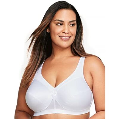Glamorise MagicLift-actieve beha voor dames, beugelloze beha, wit, 90G Glamorise MagicLift-actieve beha voor dames, beugelloze beha, wit, 90G