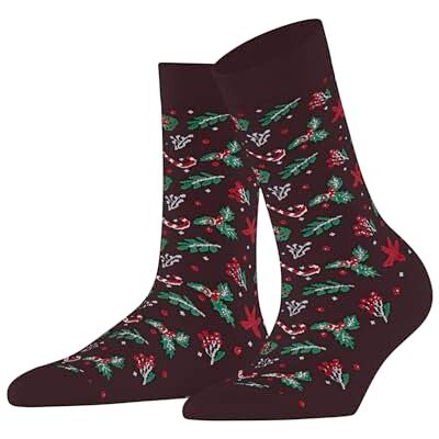 FALKE Dames Sokken Gift Blizzard W So katoen gedessineerd 1 paar, Rood Barolo 8596, 35-38 FALKE Dames Sokken Gift Blizzard W So katoen gedessineerd 1 paar, Rood Barolo 8596, 35-38