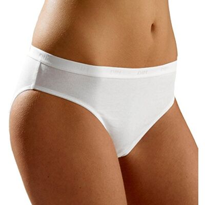 DIM Damesslip, midi, dagelijks katoen, stretch, 2 stuks, Wit, 38-40 DIM Damesslip, midi, dagelijks katoen, stretch, 2 stuks, Wit, 38-40