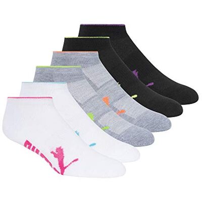 PUMA Women's Half Terry Runner Socks 6-Pack, White Multi, 9-11 PUMA Women's Half Terry Runner Socks 6-Pack, White Multi, 9-11