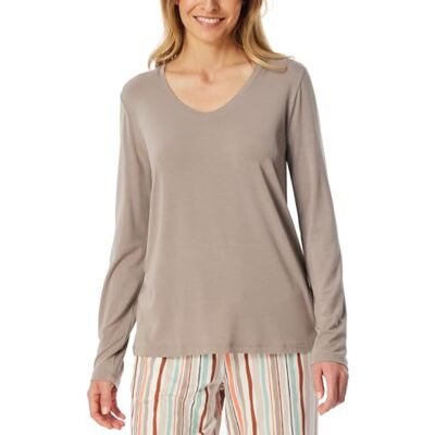 Schiesser Dames Slaapshirt Lange Mouw Modal-Mix Relax Pyjama Topje, Clay_182101, 36 Schiesser Dames Slaapshirt Lange Mouw Modal-Mix Relax Pyjama Topje, Clay_182101, 36