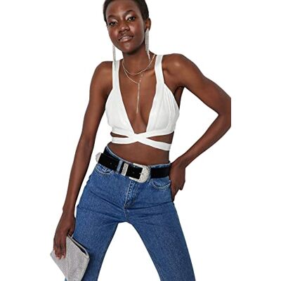 Trendyol Crop Top Ecru Effen dames Beha (1-Pack) Trendyol Crop Top Ecru Effen dames Beha (1-Pack)