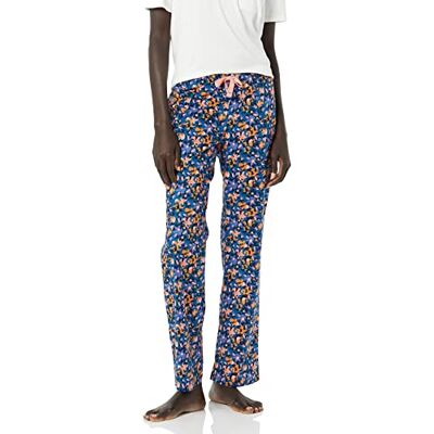 Amazon Essentials Dames Poplin Slaapbroek, Deep Blue Bloemen Camo, XS Amazon Essentials Dames Poplin Slaapbroek, Deep Blue Bloemen Camo, XS
