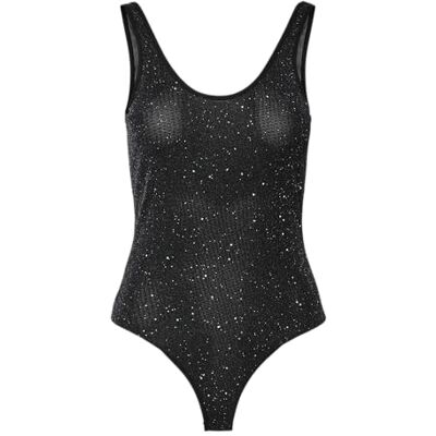 PIECES Pcregina Sl Glitter Bodystocking, zwart, x_s PIECES Pcregina Sl Glitter Bodystocking, zwart, x_s