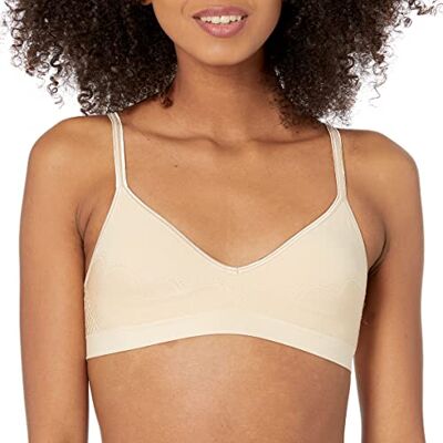 Hanes Ultieme draadloze naadloze beha, comfortabele pasvorm gewatteerde beha met comfortabele band, Zacht Taupe, XL Hanes Ultieme draadloze naadloze beha, comfortabele pasvorm gewatteerde beha met comfortabele band, Zacht Taupe, XL