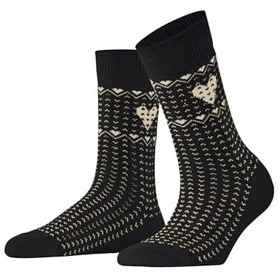 ESPRIT Dames Sokken Norwegian Heart W So katoen gedessineerd 1 paar, Zwart Black 3000, 39-42 ESPRIT Dames Sokken Norwegian Heart W So katoen gedessineerd 1 paar, Zwart Black 3000, 39-42