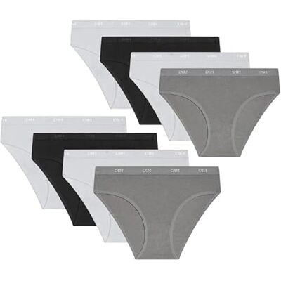 DIM Meisjesbroekjes, Eco katoen, 8 stuks, wit/grijs/zwart/wit, 6 Jaren DIM Meisjesbroekjes, Eco katoen, 8 stuks, wit/grijs/zwart/wit, 6 Jaren