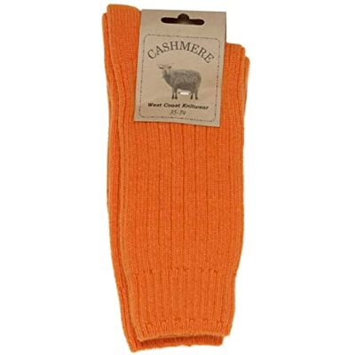 WEST COAST KNITWEAR Fijne kasjmier en merinowol voor dames, superzachte en warme sokken, Oranje, One size WEST COAST KNITWEAR Fijne kasjmier en merinowol voor dames, superzachte en warme sokken, Oranje, One size