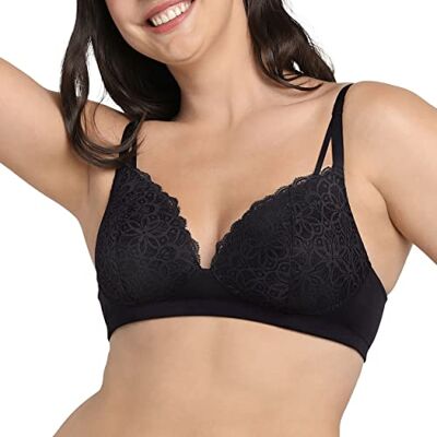 Maidenform Vrouwen Pure Comfort Soft Support Draadloze Longline, Draadloze Comfortabele Kant BH, Zwart, M Maidenform Vrouwen Pure Comfort Soft Support Draadloze Longline, Draadloze Comfortabele Kant BH, Zwart, M