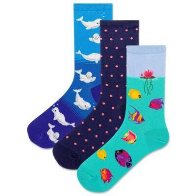 Hot Sox Dames Crew sokken, Ocean (gesorteerd blauwgroen), 36,5-43 EU (verpakking van 3 stuks), Ocean (gesorteerd blauwgroen), 36.5-43 EU Hot Sox Dames Crew sokken, Ocean (gesorteerd blauwgroen), 36,5-43 EU (verpakking van 3 stuks), Ocean (gesorteerd blauwgroen), 36.5-43 EU