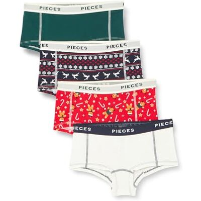 PIECES Bestseller A/S Dames onderbroek, Salsa/detail: verpakking van 4 stuks, XS PIECES Bestseller A/S Dames onderbroek, Salsa/detail: verpakking van 4 stuks, XS