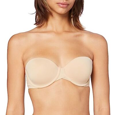 Calvin Light Lined Strapless Damesbeha zonder bandjes met beugel, beige (bare), 80A Calvin Light Lined Strapless Damesbeha zonder bandjes met beugel, beige (bare), 80A